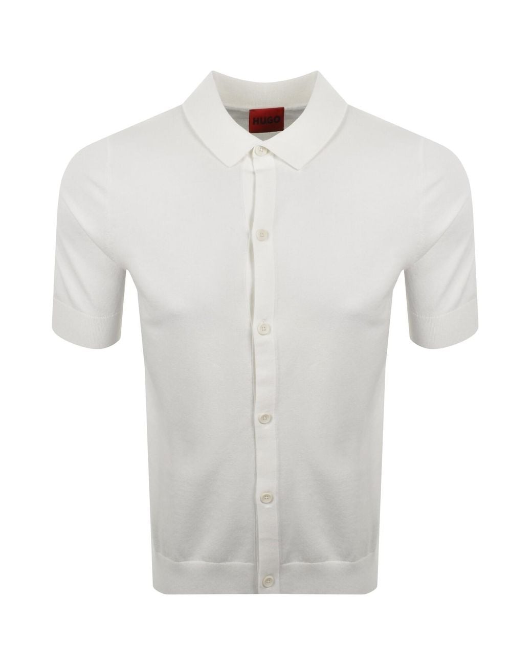 HUGO Gray San Paco Knit Shirt Off for men