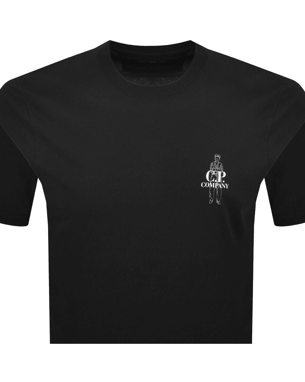 C P Company Black Cp Company Comfort Logo T Shirt for men