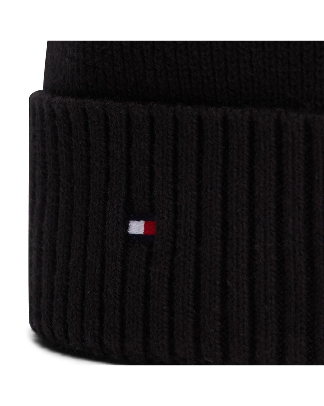 Tommy Hilfiger Black Flag Beanie Hat for men