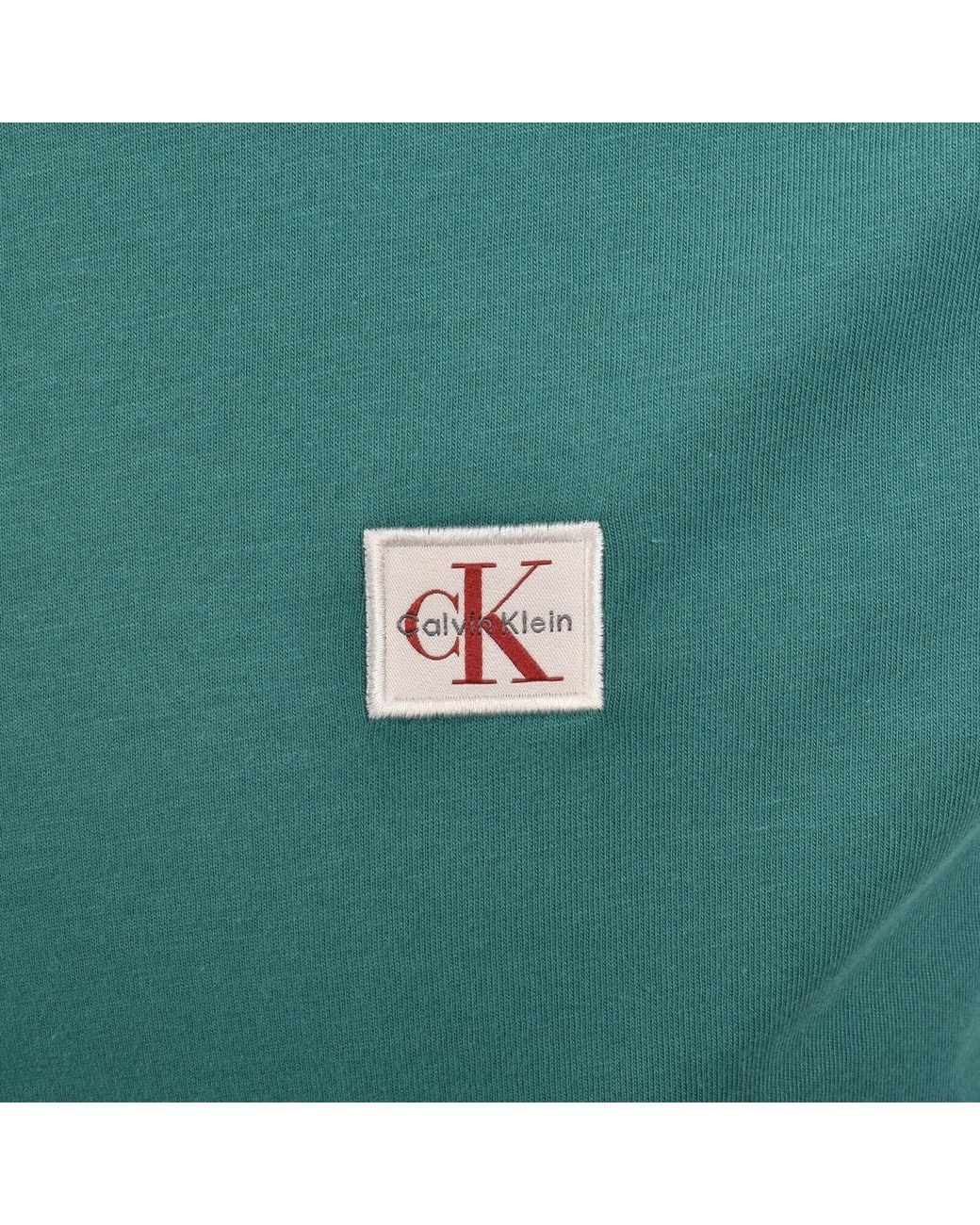 Calvin Klein Green Jeans Badge T Shirt for men