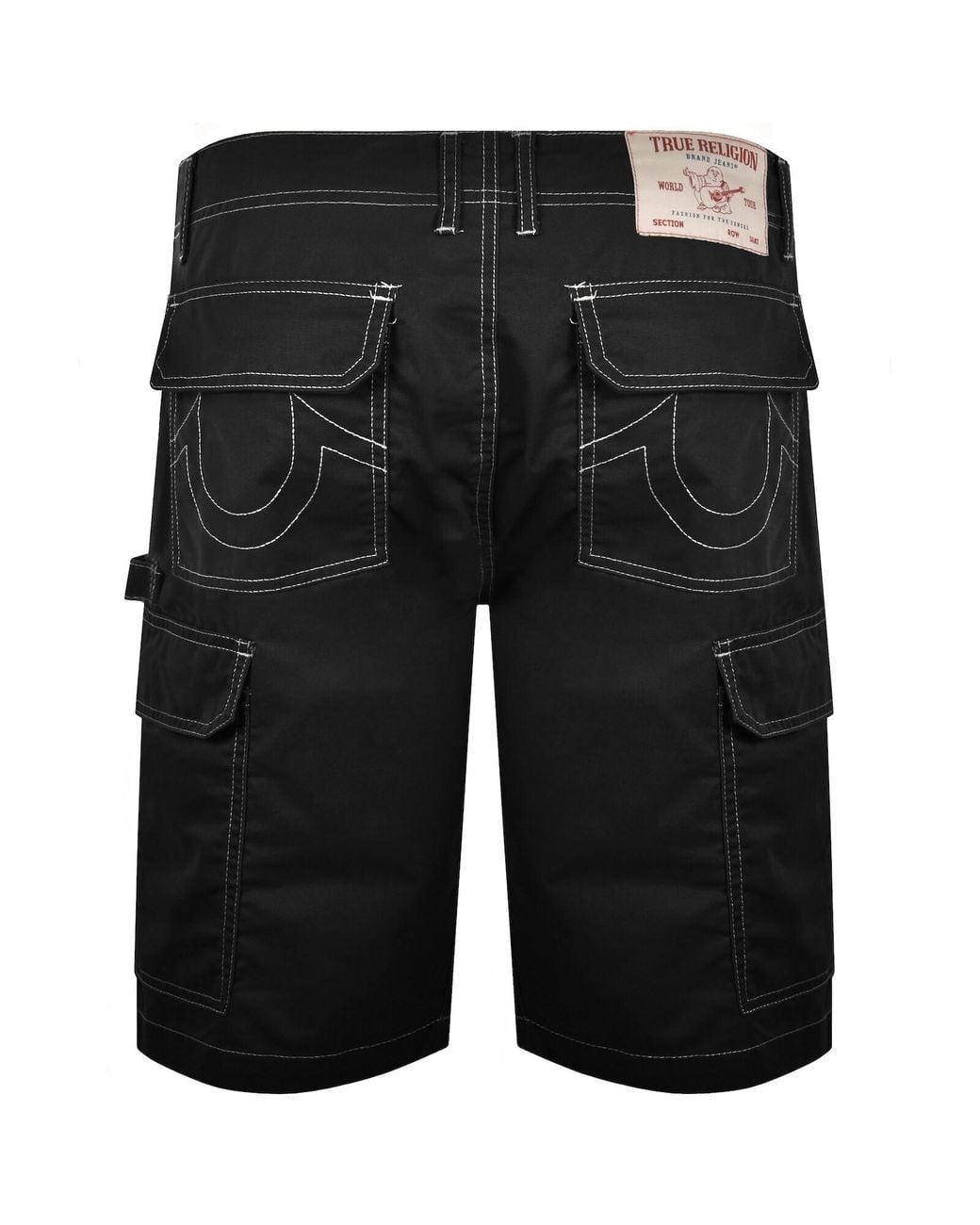 True Religion Black Utility Cargo Shorts Jet for men