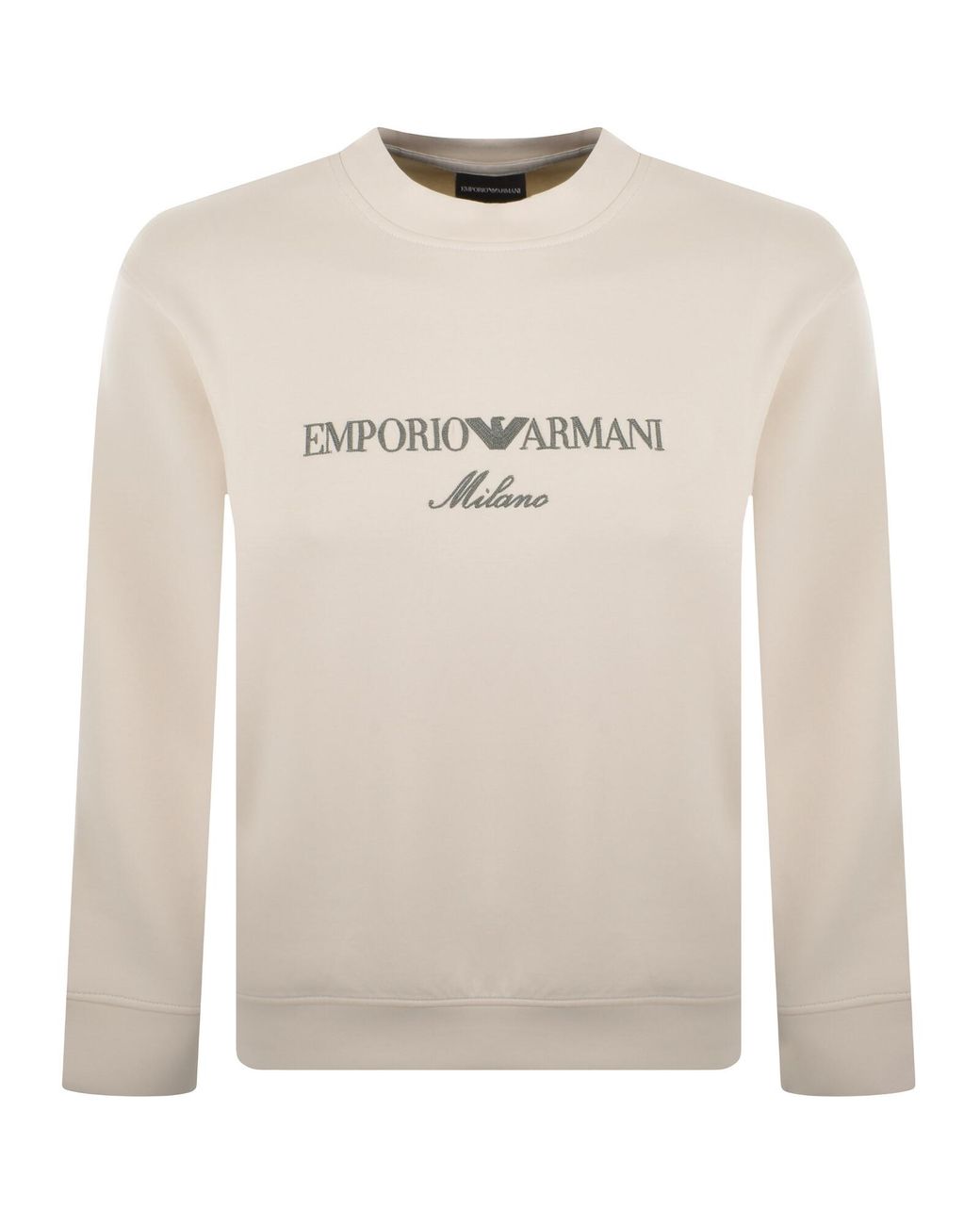 Armani Natural Emporio Crew Neck Logo Sweatshirt for men