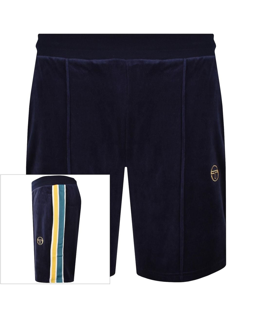 Sergio Tacchini Blue Monte Velour Shorts for men