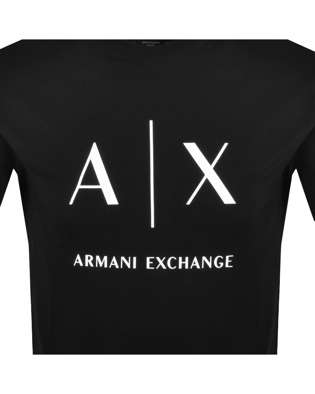 ARMANI EXCHANGE Black Slim Fit Crew Neck T Shirt for men