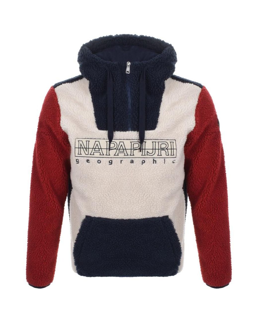 Napapijri Teide 2 Hooded Logo Fleece in Natural for Men | Lyst