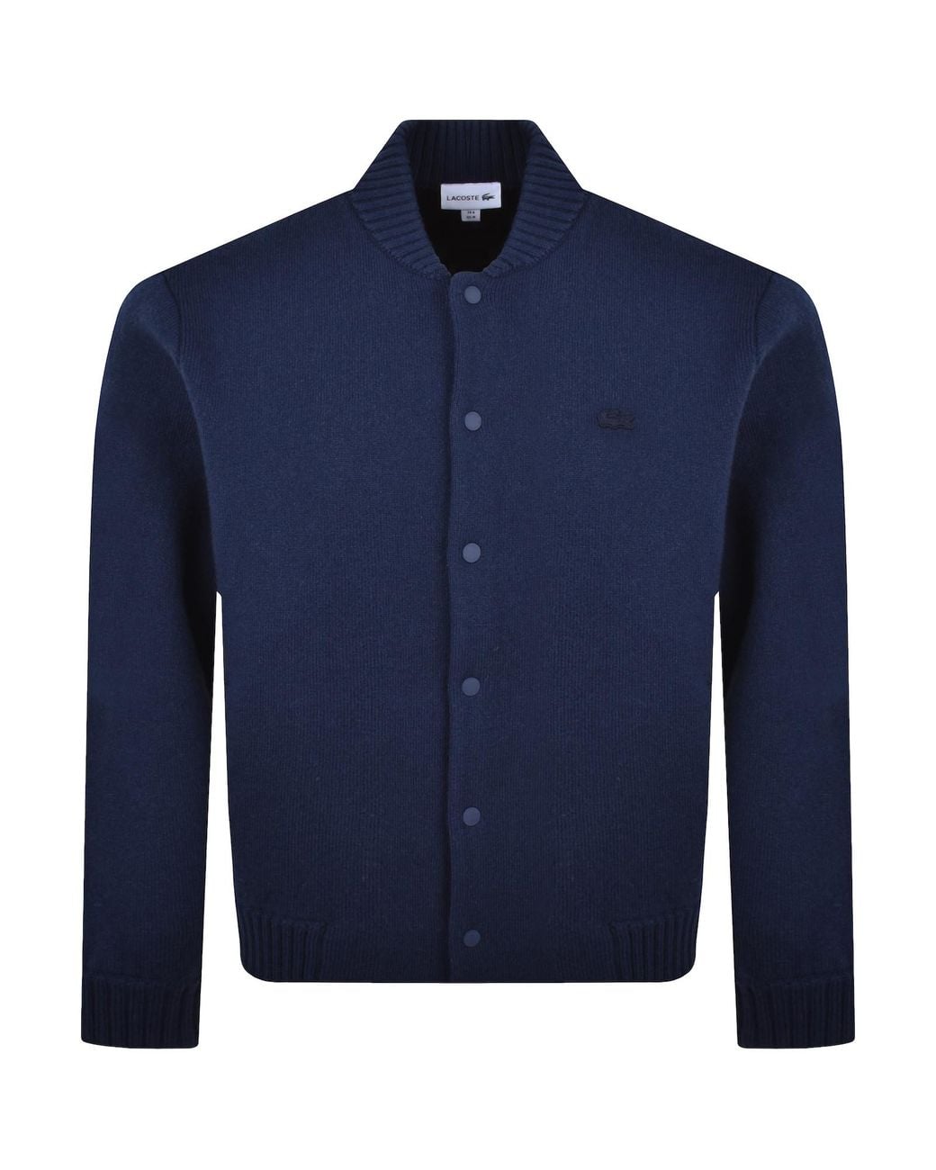 Lacoste Blue Merino Wool Bomber Jacket for men