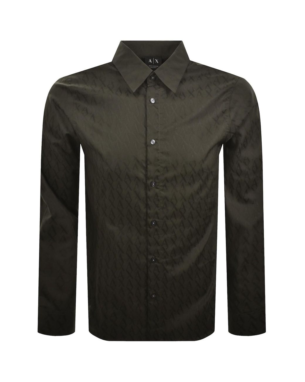 ARMANI EXCHANGE Green All Over Print Shirt Peat for men