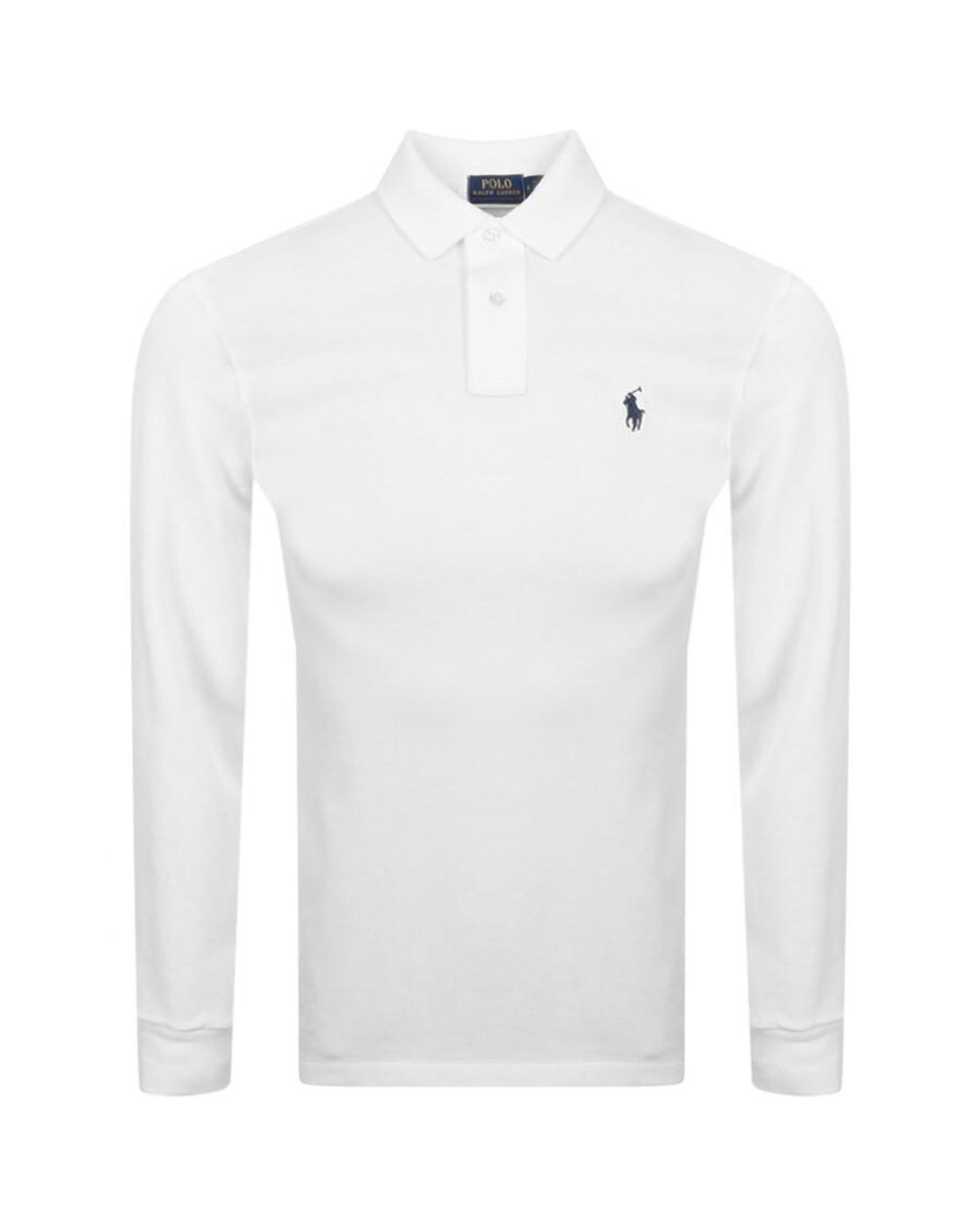 Ralph Lauren White Long Sleeved Polo T Shirt for men