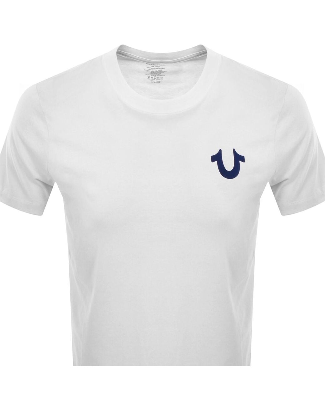 True Religion White Rectangular Logo T Shirt for men