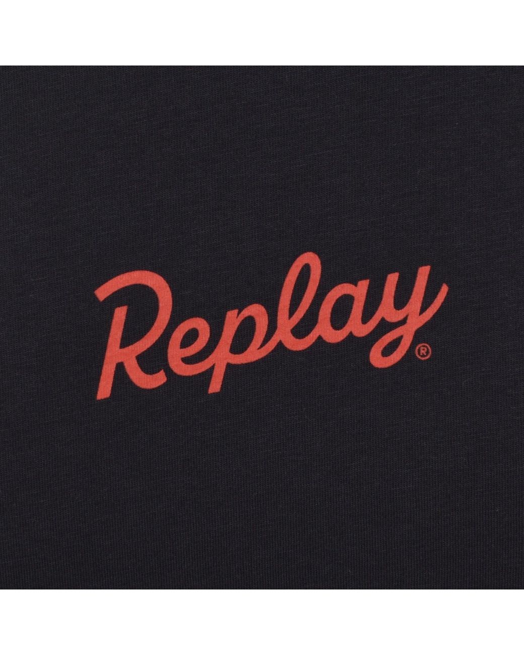 Replay Blue Graphic T Shirt Dark for men