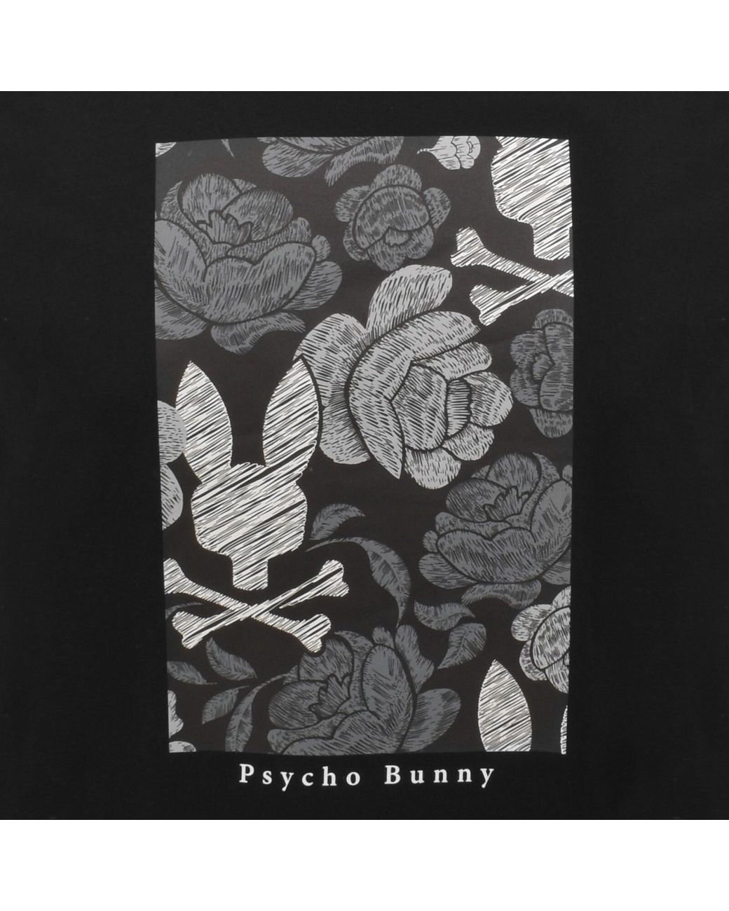 Psycho Bunny Black Rowen Graphic T Shirt for men