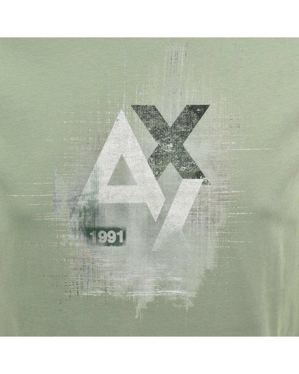 ARMANI EXCHANGE Green Logo T Shirt for men