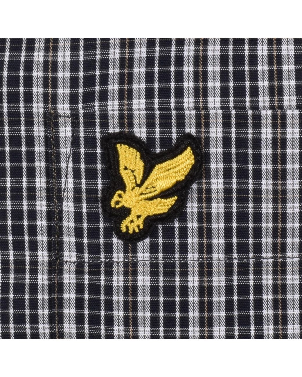 Lyle & Scott Gray Grid Check Shirt for men