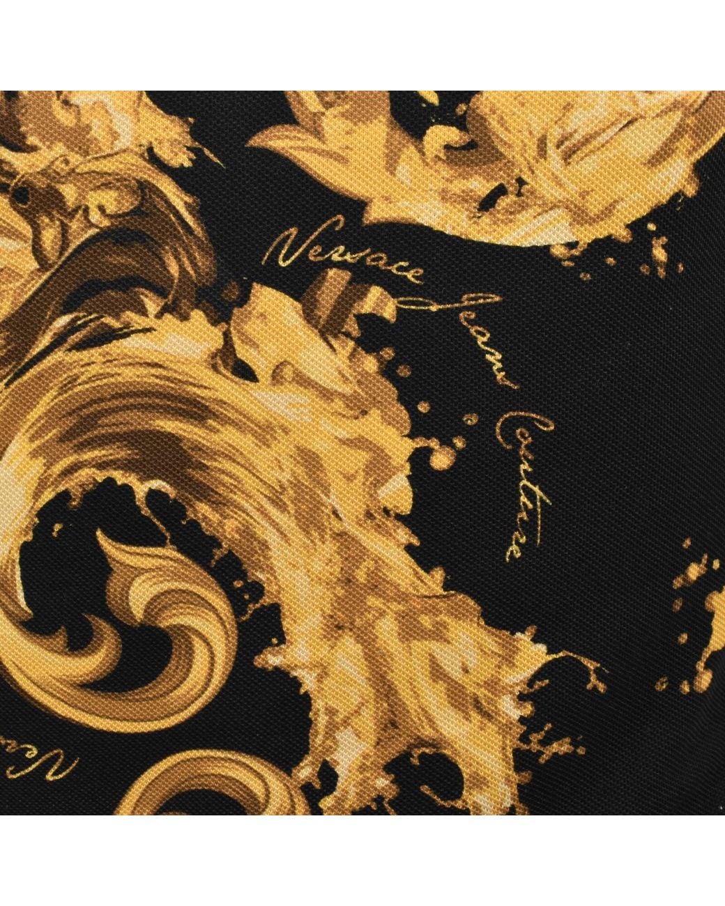 Versace Jeans Black Couture Print Polo T Shirt for men