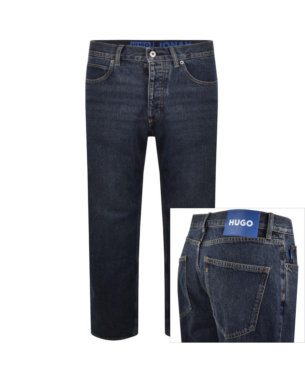 HUGO Blue Straight Fit Jonah Jeans for men