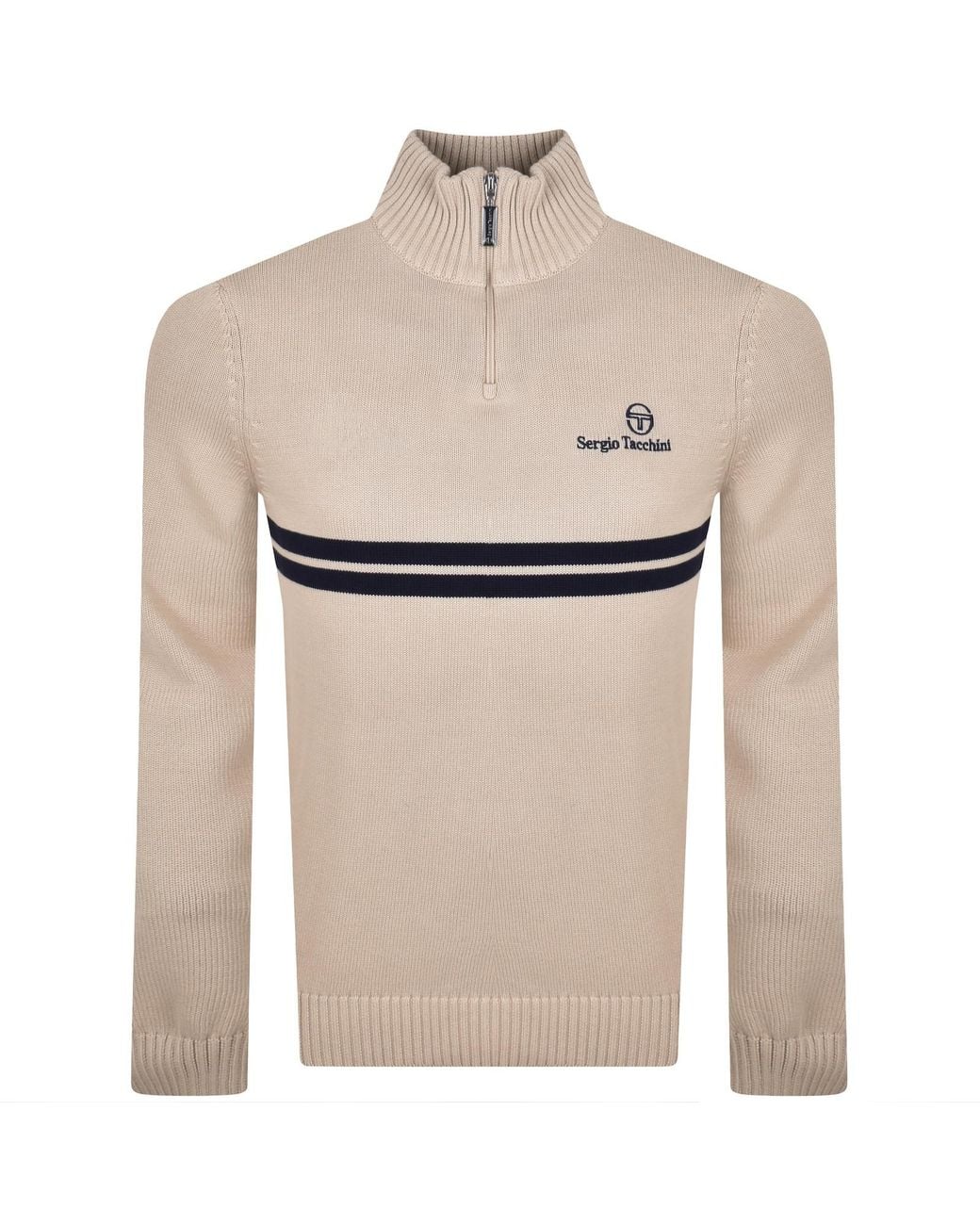 Sergio Tacchini Natural Dallas Quarter Zip Jumper for men