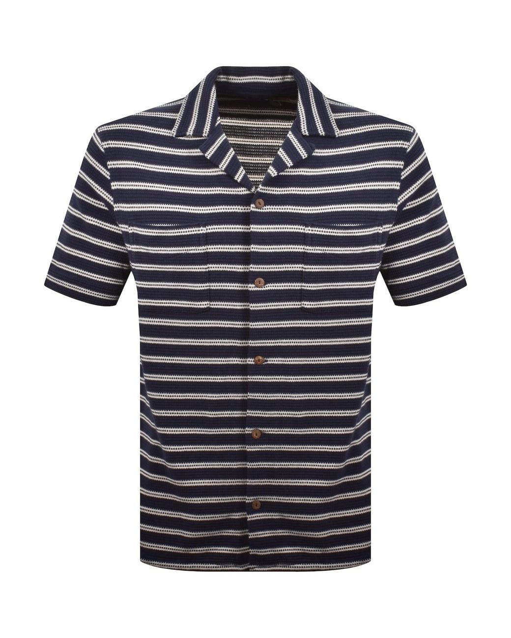 Ralph Lauren Blue Knit Striped Shirt for men