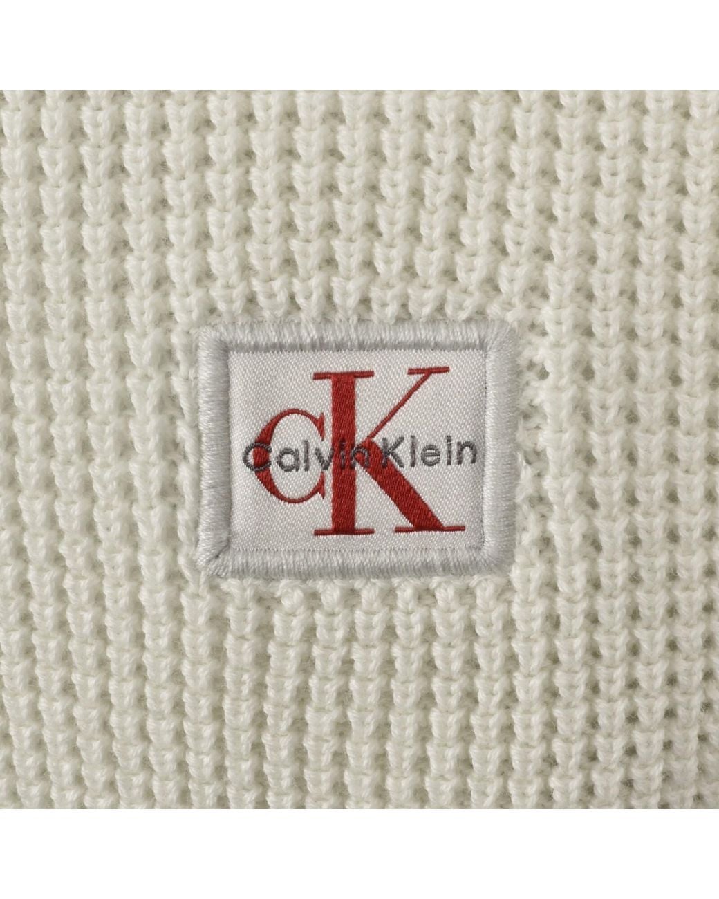 Calvin Klein Natural Jeans Quarter Zip Waffle Jumper for men