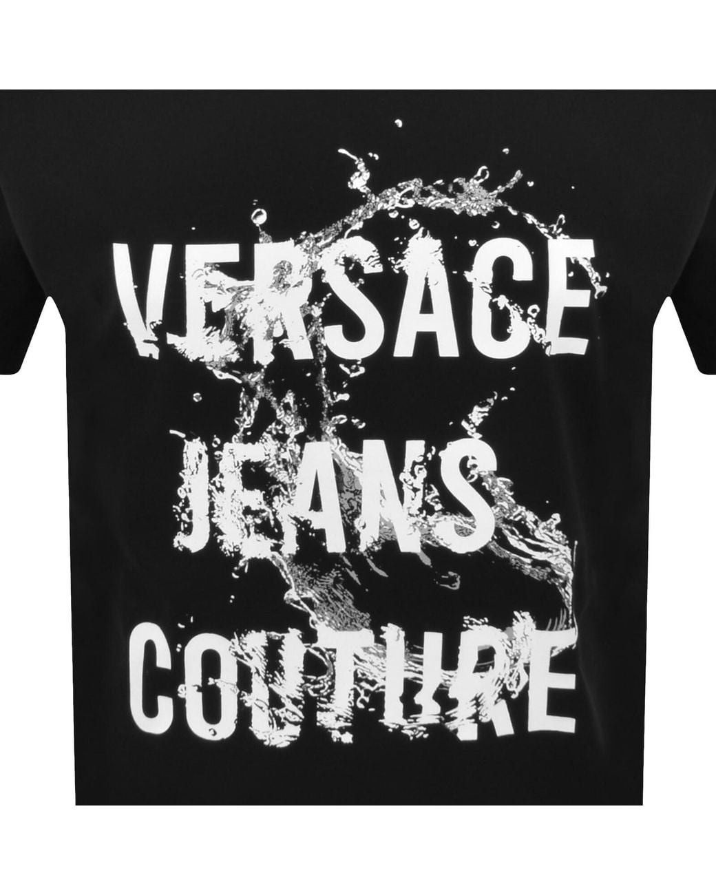 Versace Jeans Black Couture Logo Splash T Shirt for men