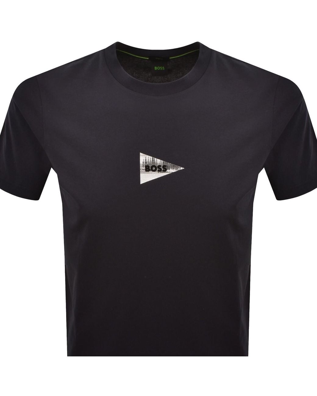 Boss Blue Boss Network Photo T Shirt Dark for men