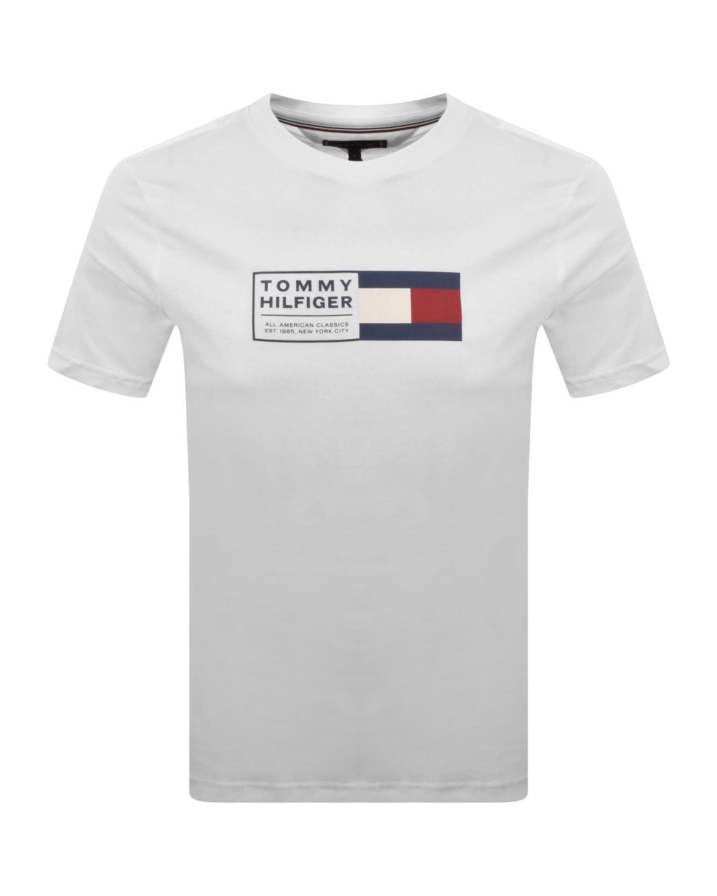 Tommy Hilfiger Gray Text Box T Shirt for men