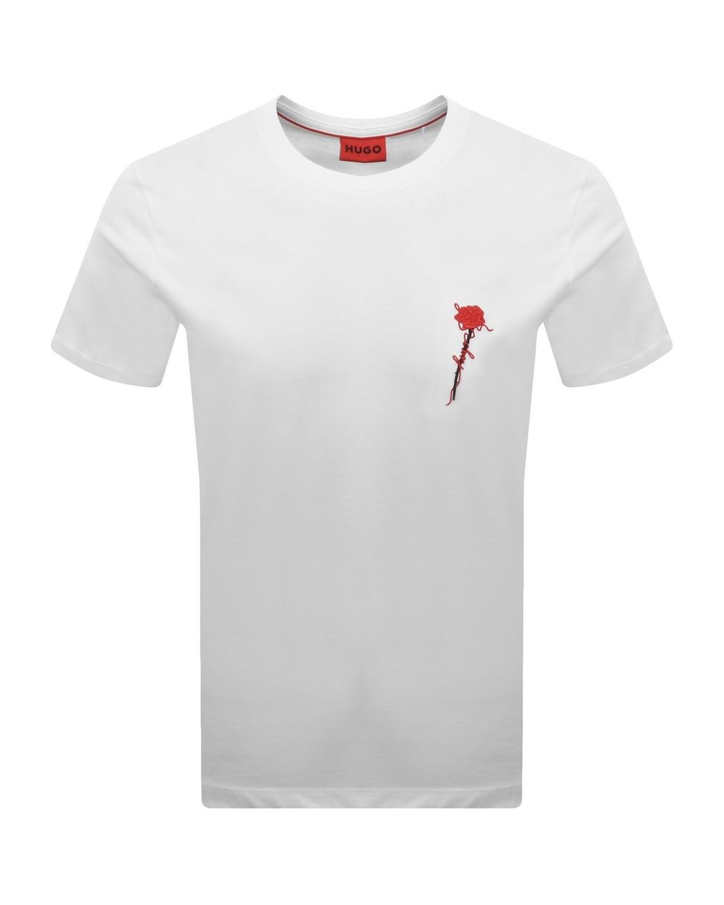 HUGO White Diflow T Shirt for men