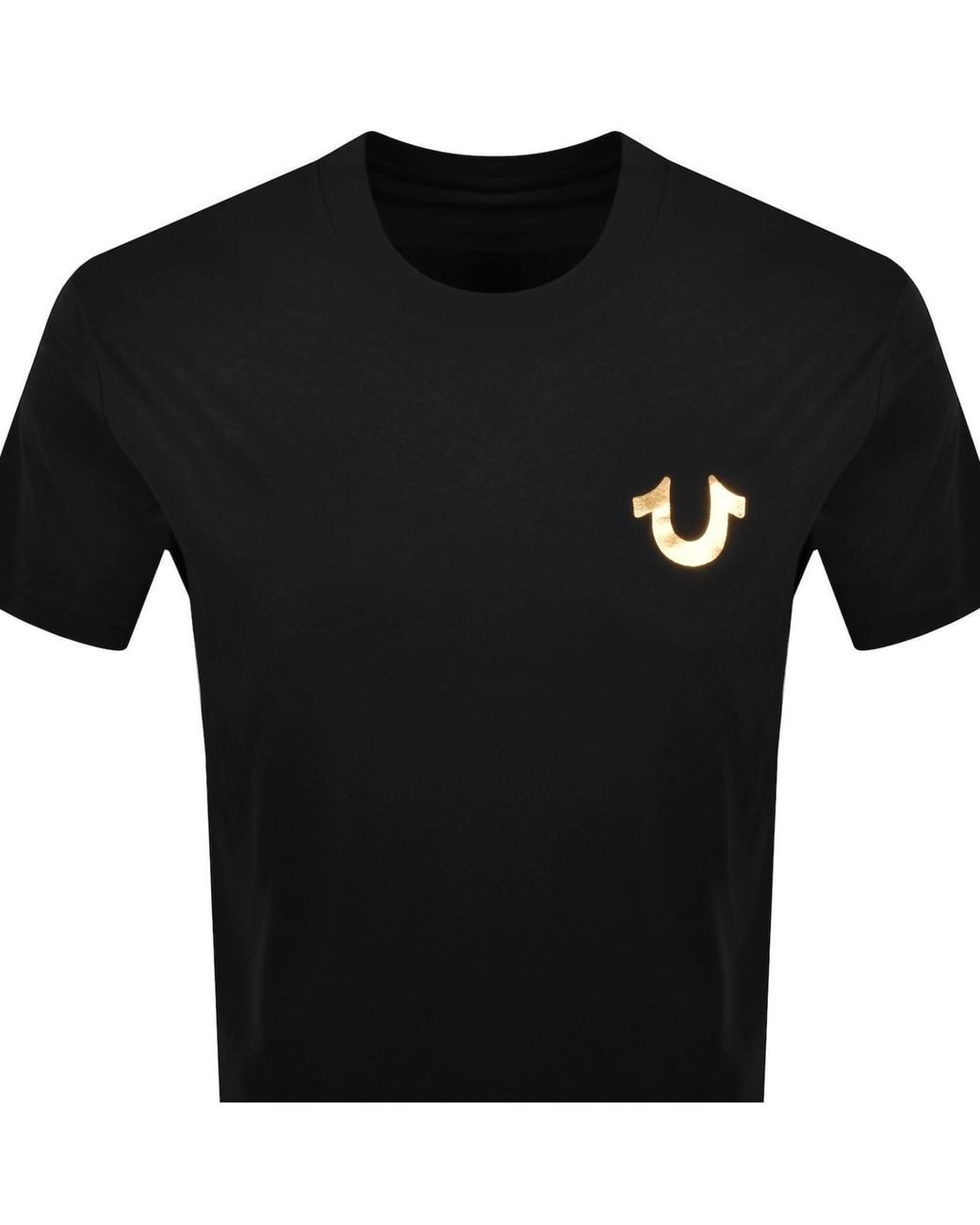 True Religion Black Metallic Buddha T Shirt for men