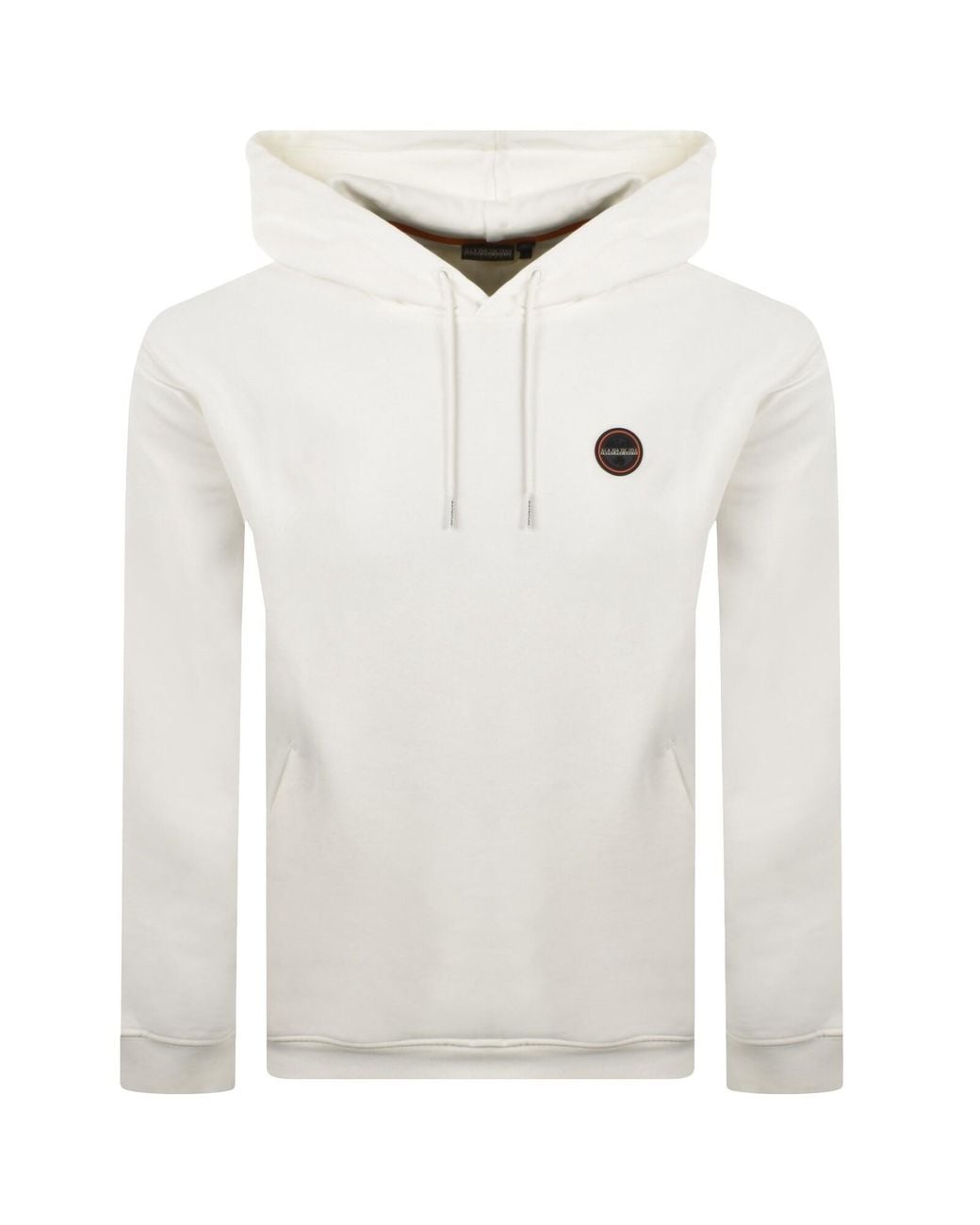 Napapijri White B Badge Hoodie for men