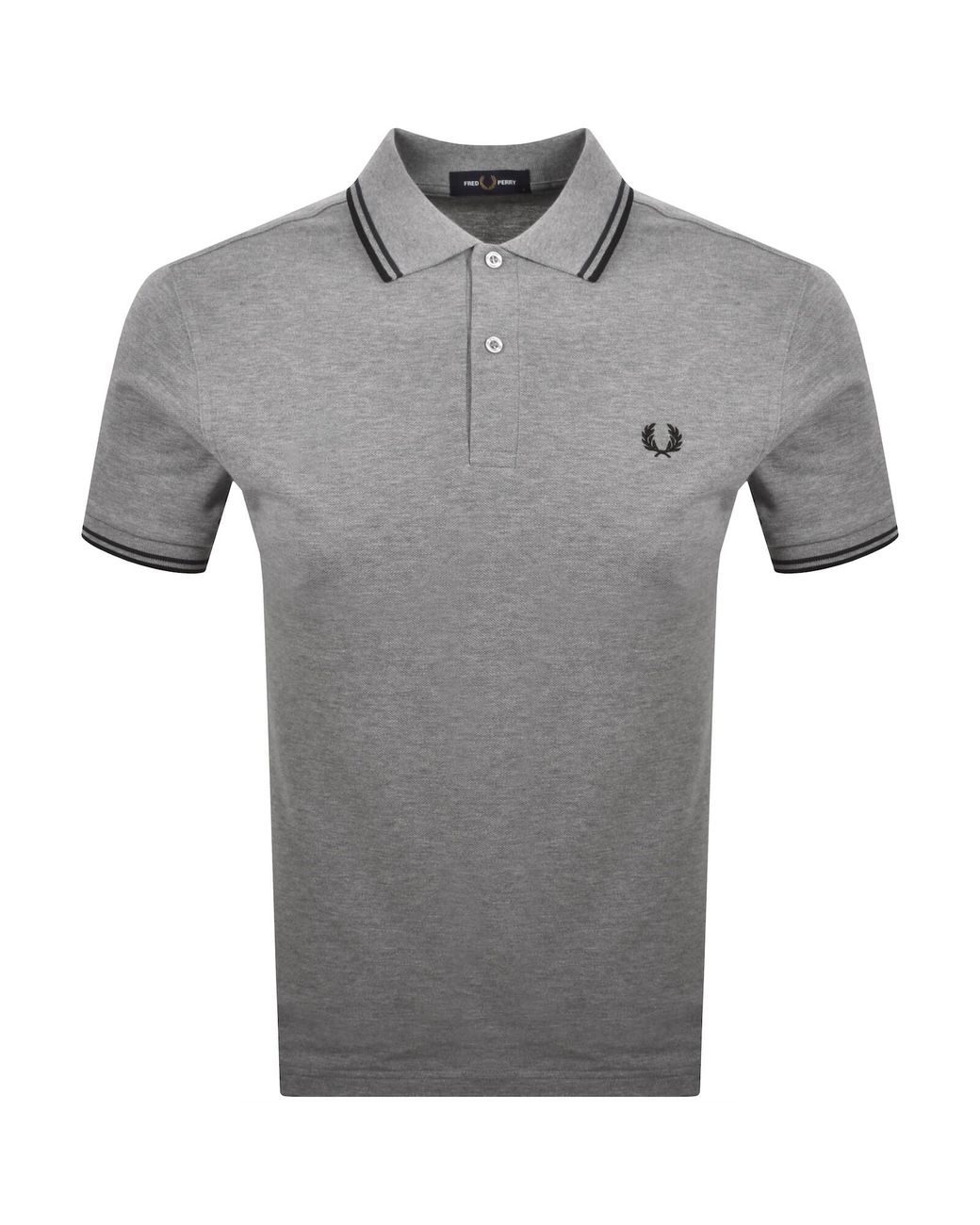 Fred Perry Gray Twin Tipped Polo T Shirt for men