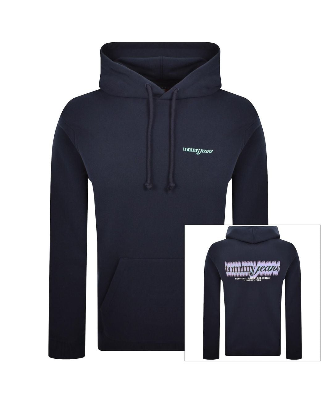 Tommy Hilfiger Blue Blur Script Hoodie for men