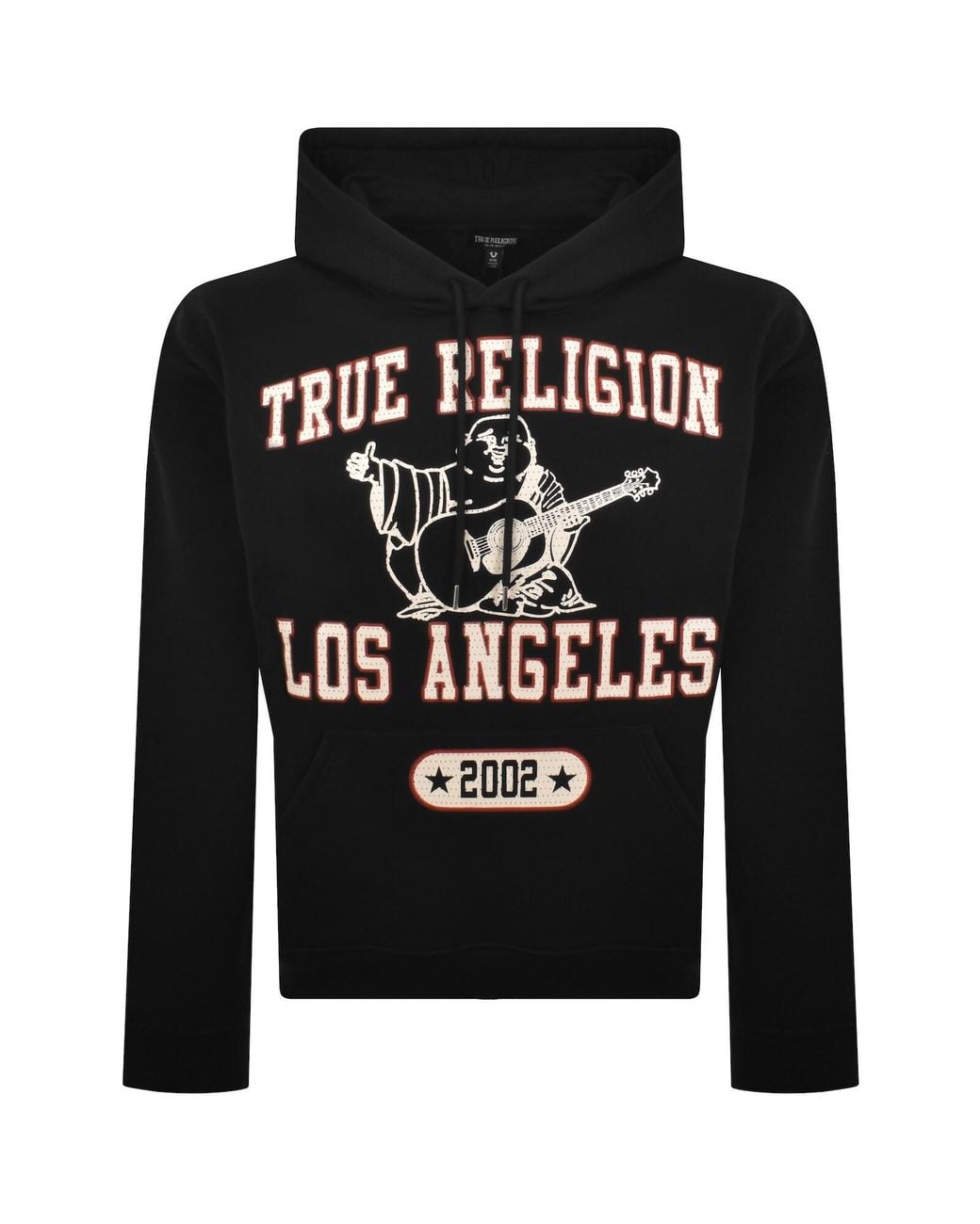 True Religion Black Mesh Print Hoodie for men
