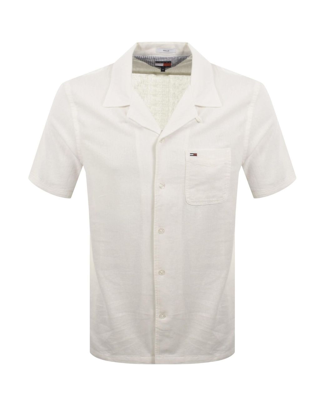 Tommy Hilfiger White Linen Blend Shirt for men