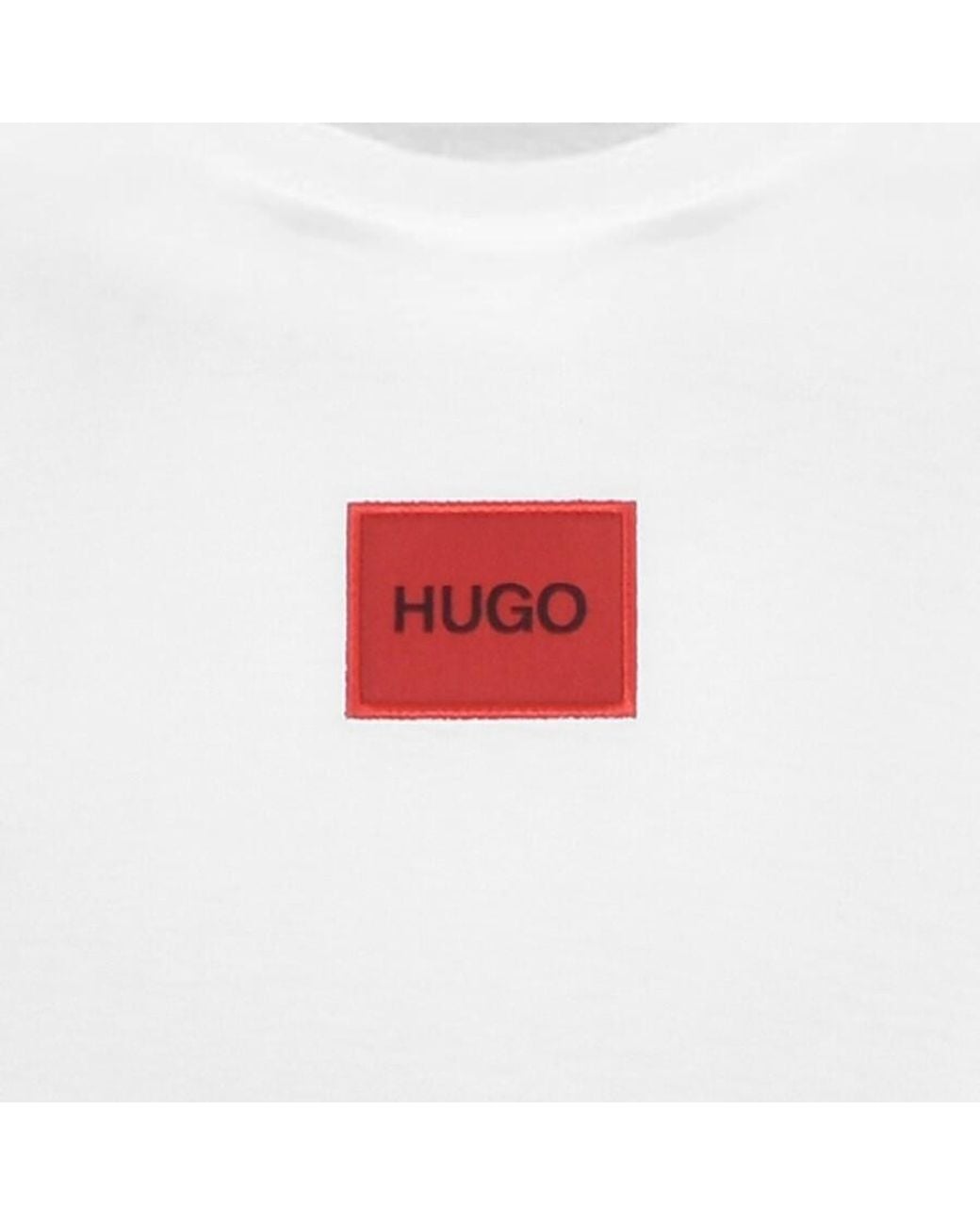 HUGO White Diragolino212 Label Logo T-Shirt Nos for men