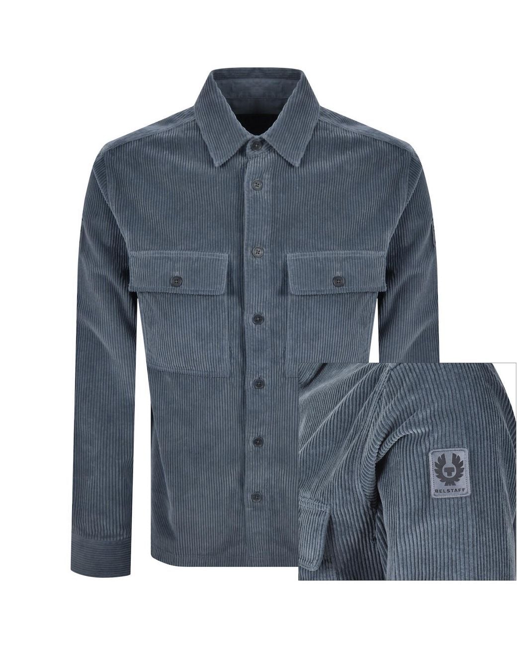 Belstaff Blue Ravine Corduroy Overshirt for men