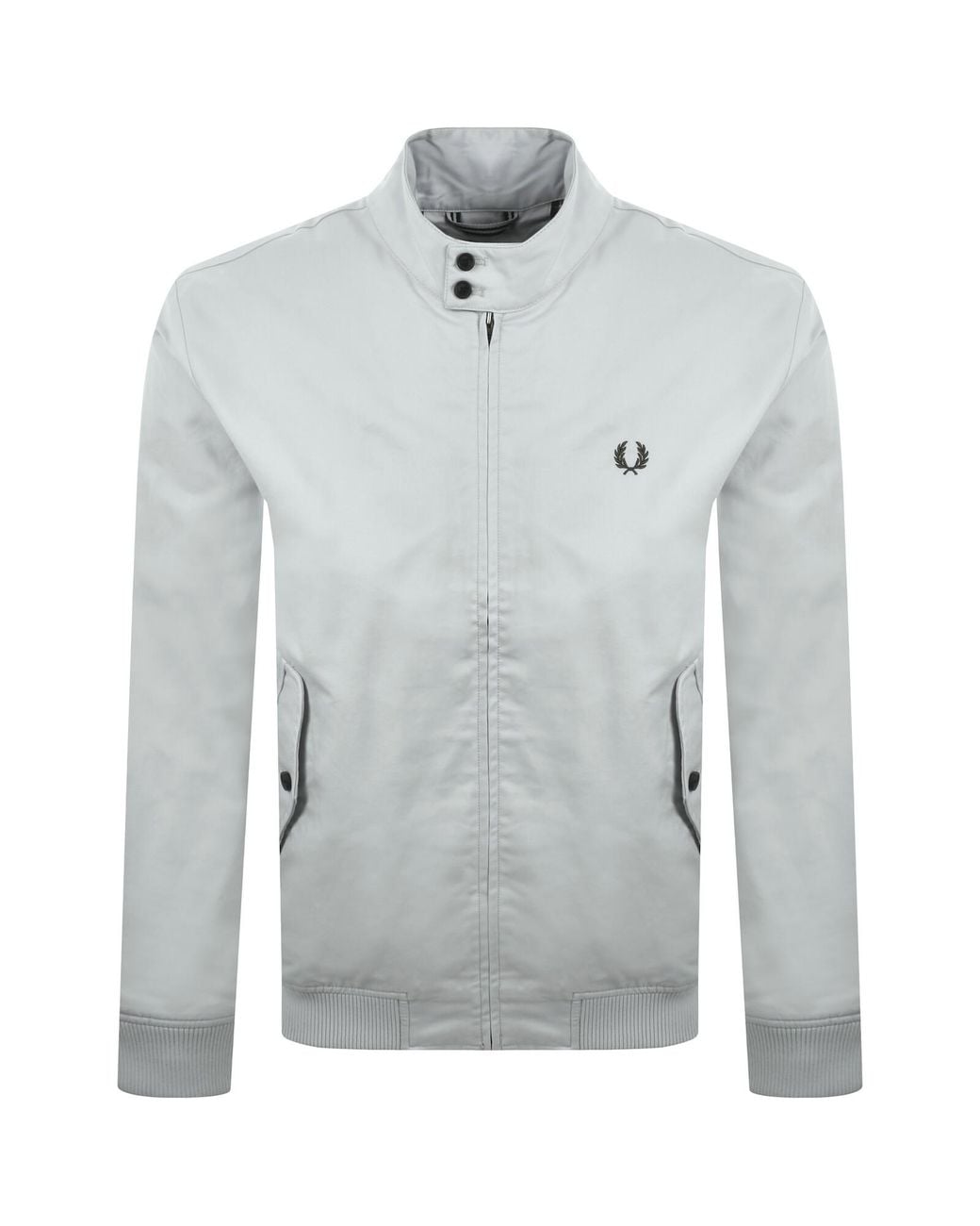 Fred Perry Gray Twill Harrington Jacket for men