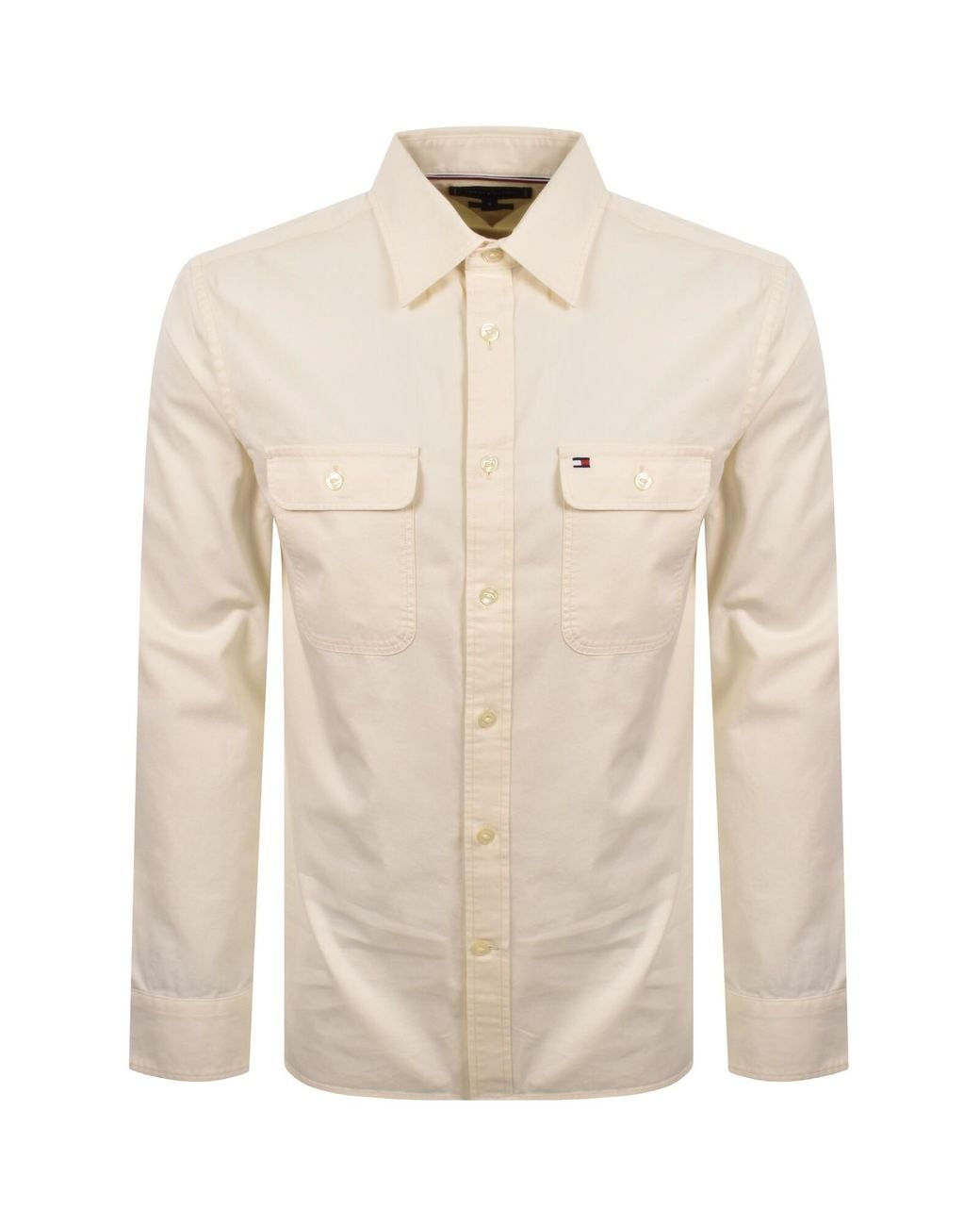 Tommy Hilfiger Natural Twill Overshirt Ivory for men