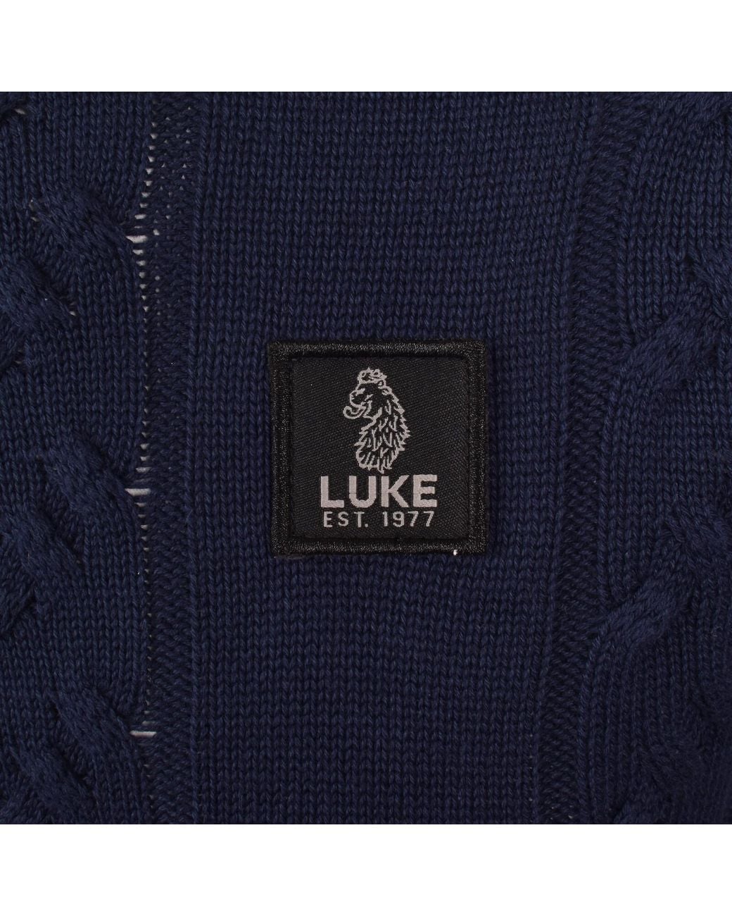 Luke 1977 Blue Mitcham Knit Jumper for men
