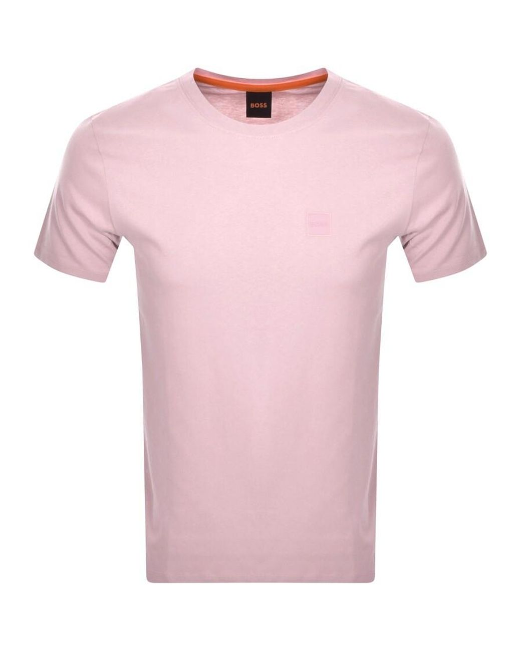 BOSS Boss Tales T Shirt in Pink for Men Lyst UK