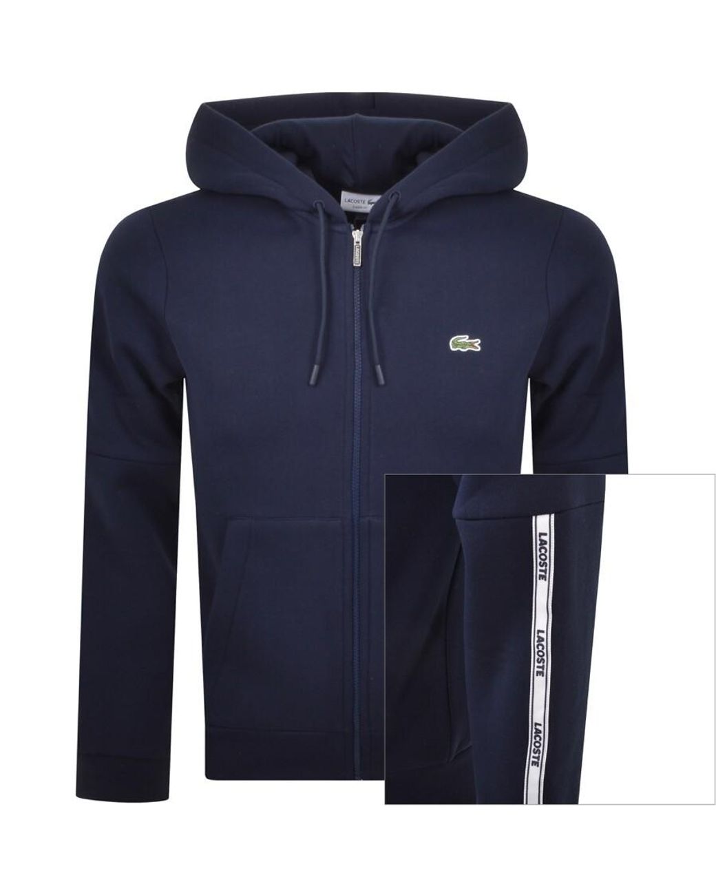 Lacoste Full Zip Hoodie in Blue for Men | Lyst