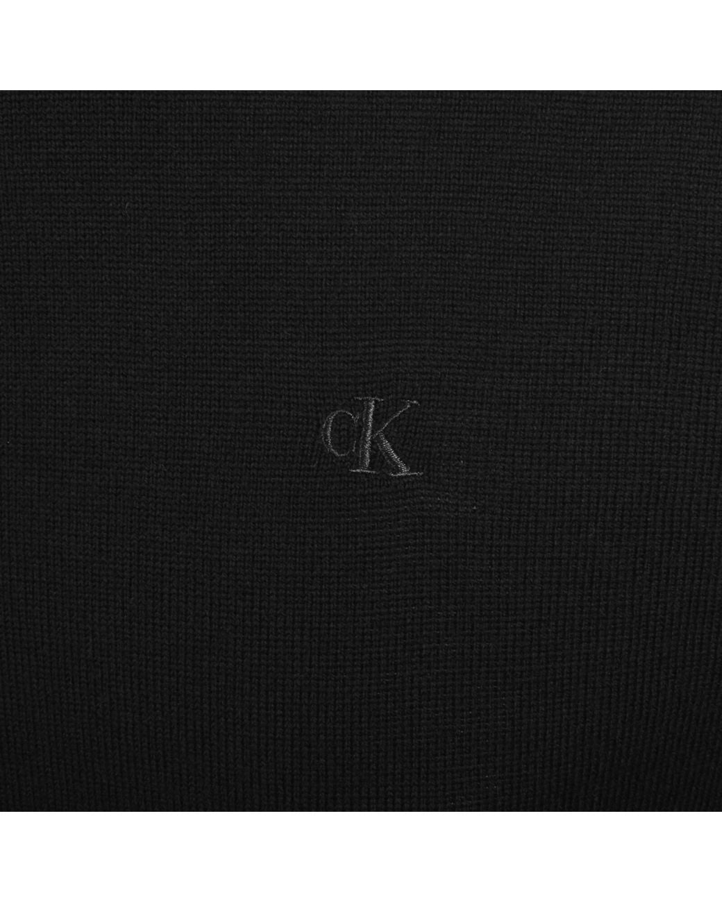 Calvin Klein Black Knit Polo T Shirt for men