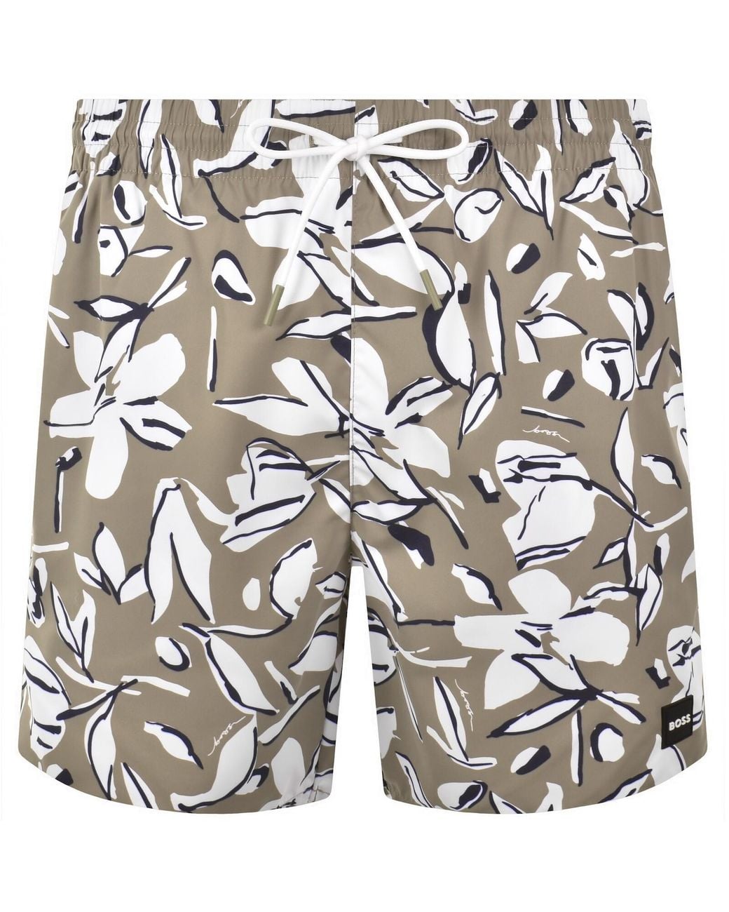 BOSS BUSINESS Gray Boss Piranha Swim Shorts Open for men