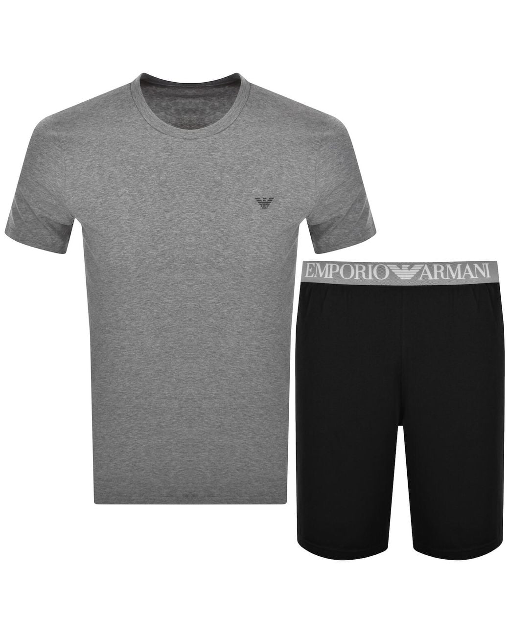 Armani Gray Emporio Short Loungewear Set for men
