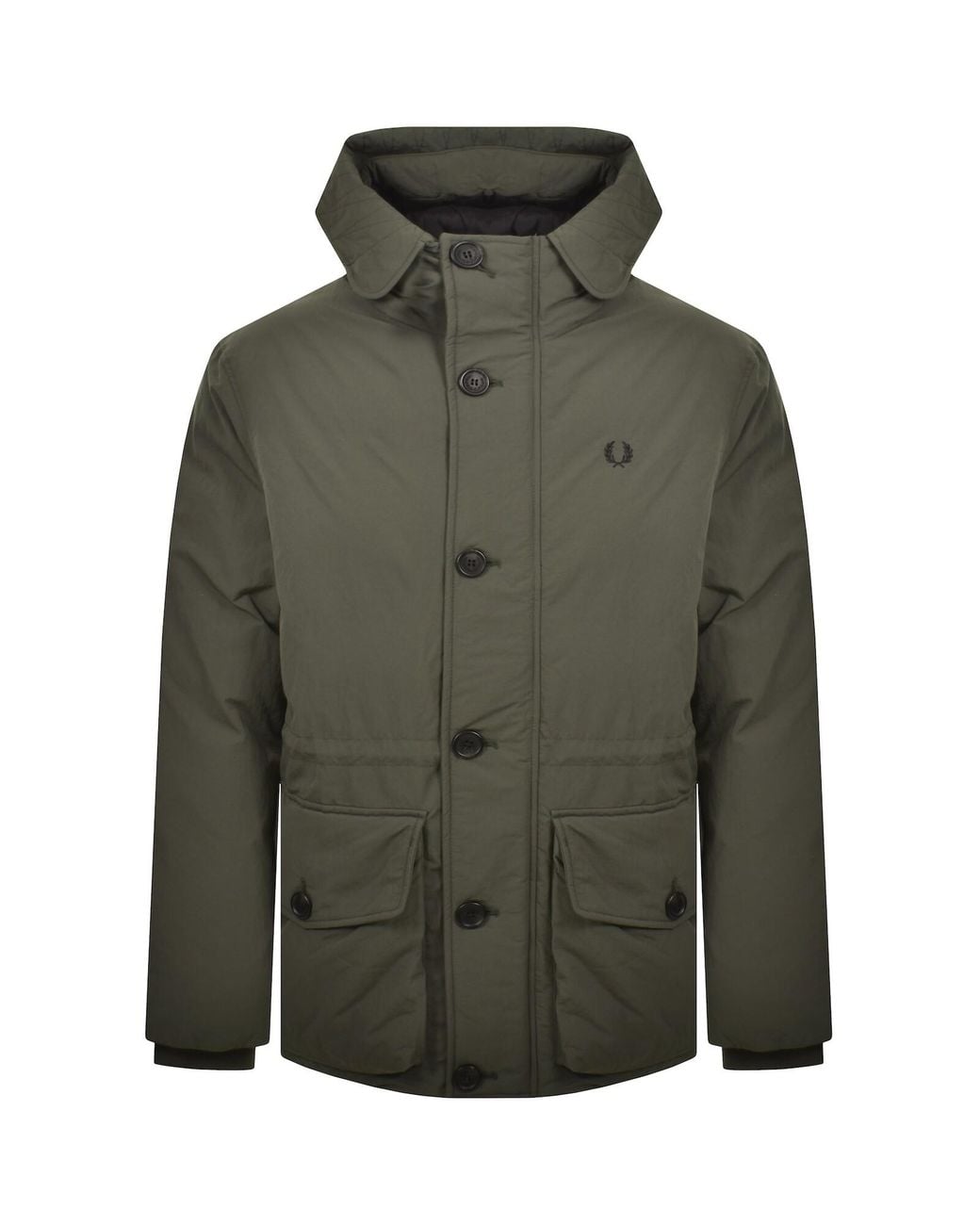Fred Perry Green Padded Parka for men