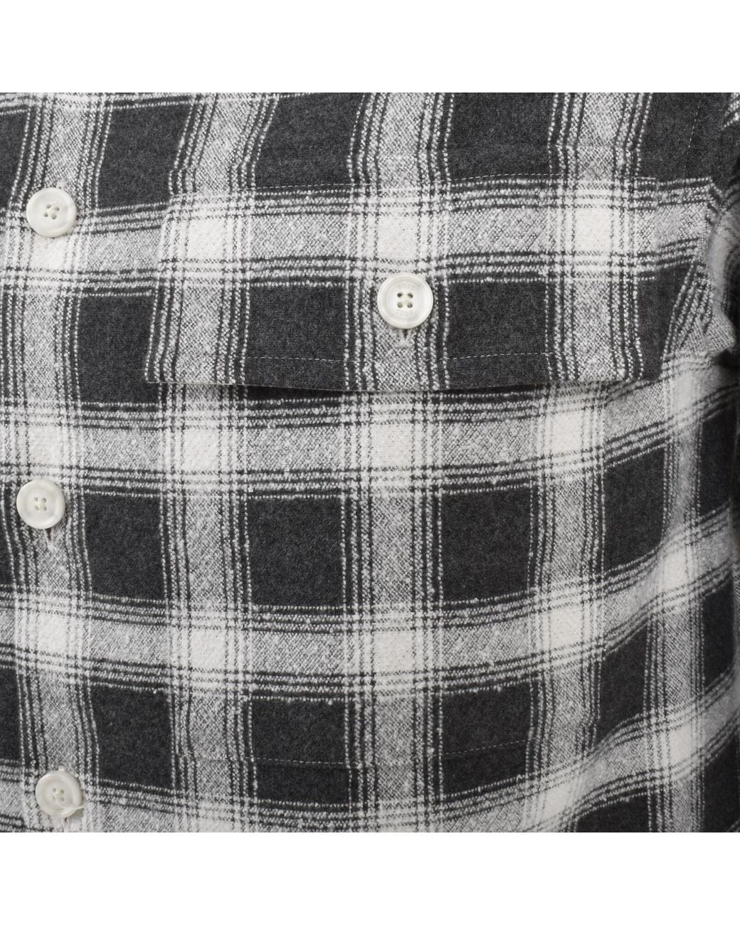 BOSS BUSINESS Gray Check Overshirt With Curved Hem for men