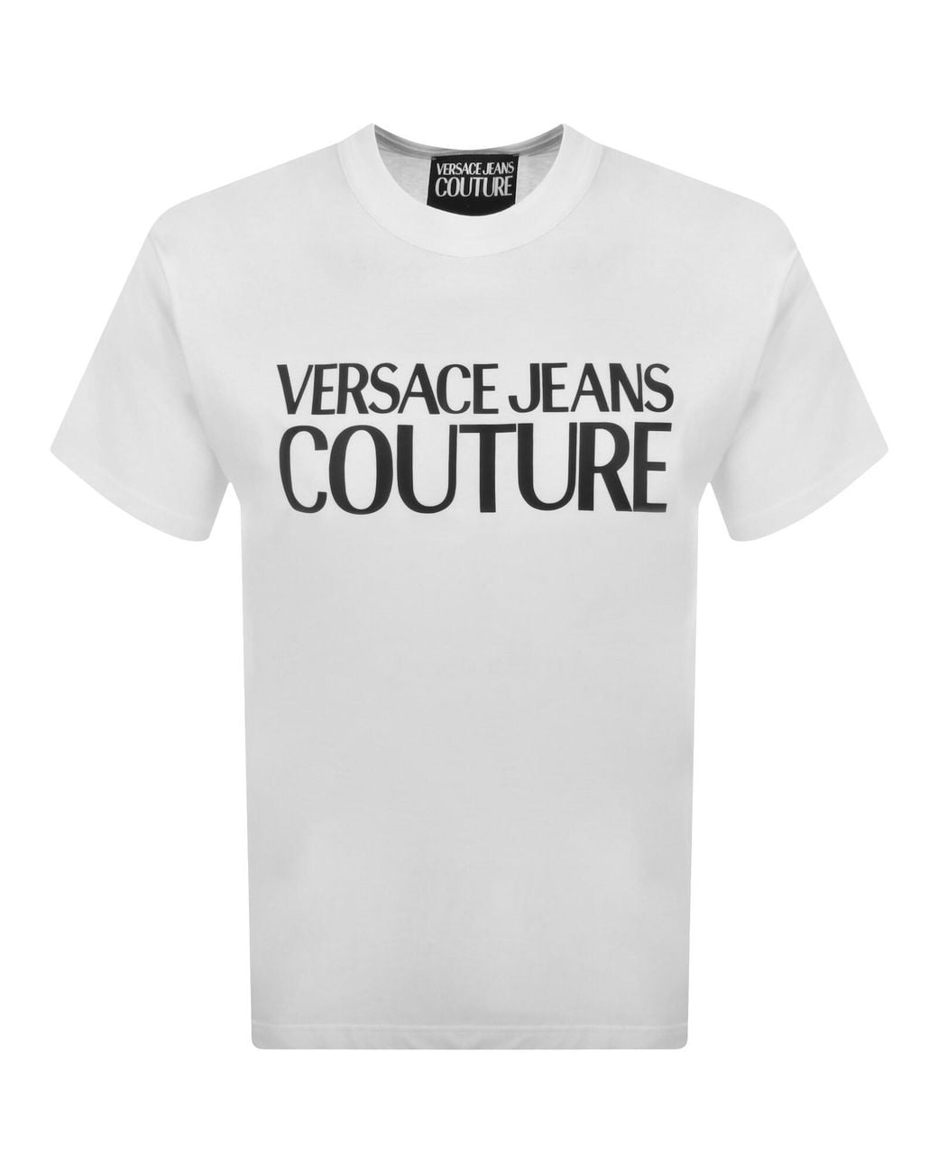 Versace Jeans White Couture Rubber Logo T Shirt for men