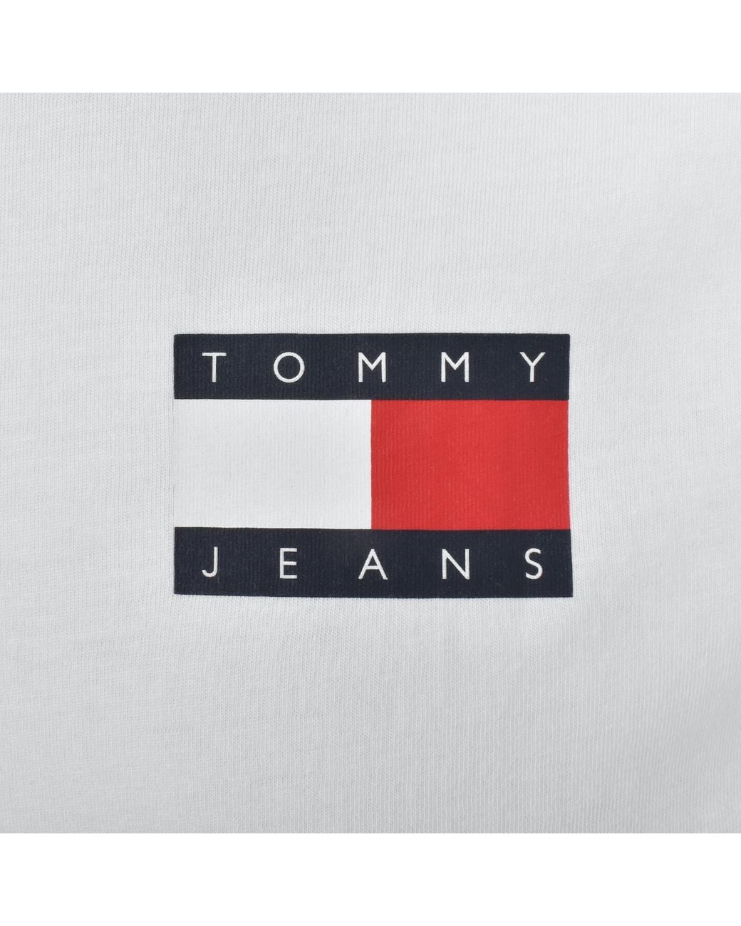 Tommy Hilfiger White Essential Flag Logo T Shirt for men
