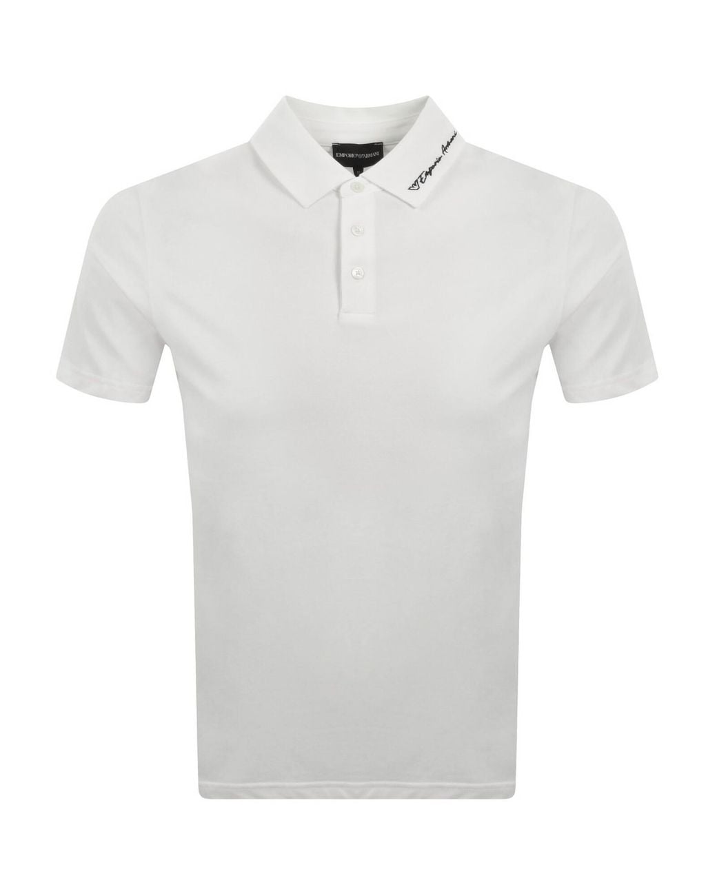 Armani White Emporio Short Sleeved Polo T Shirt for men