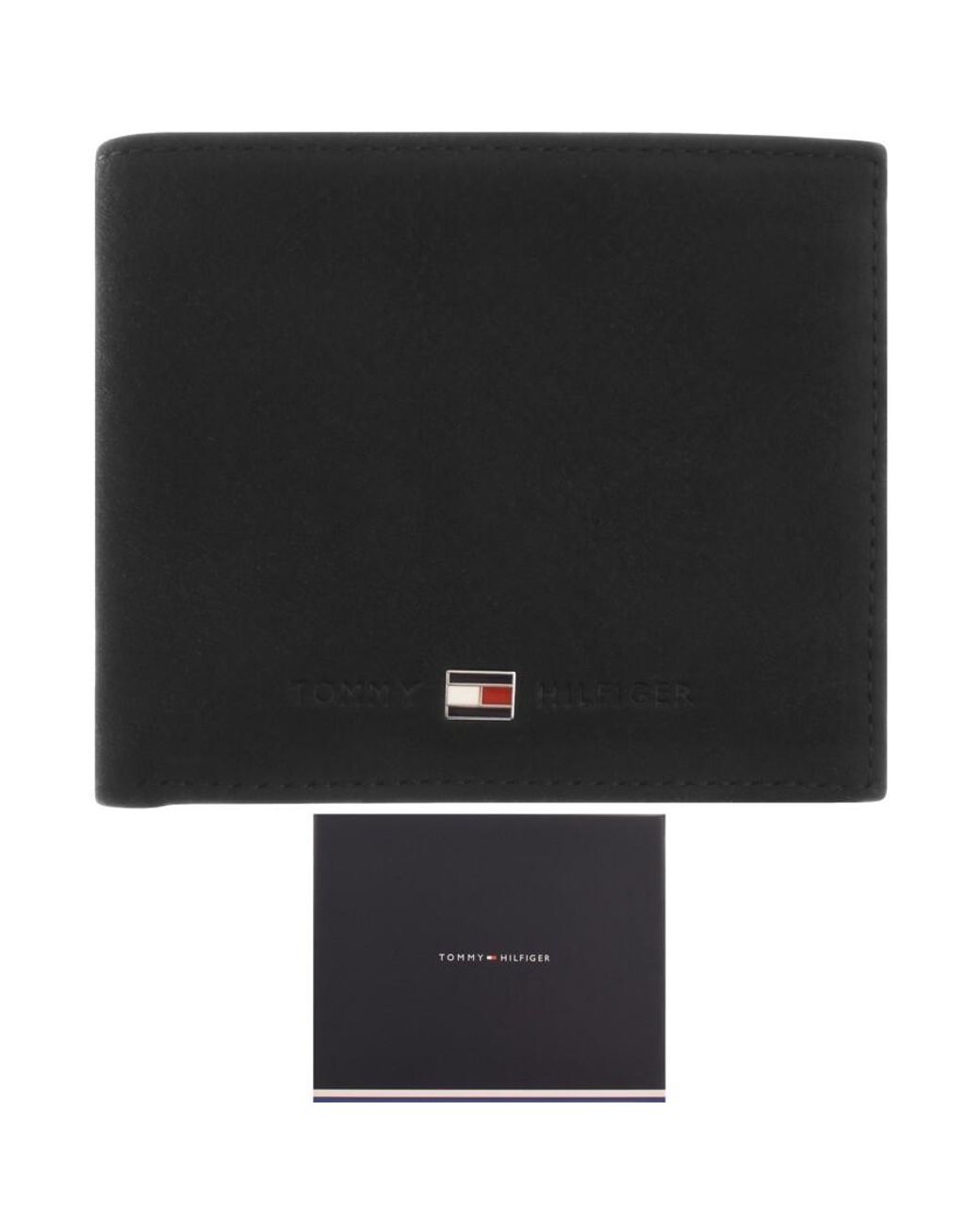 Tommy Hilfiger Black Johnson Suede Mini Wallet for men