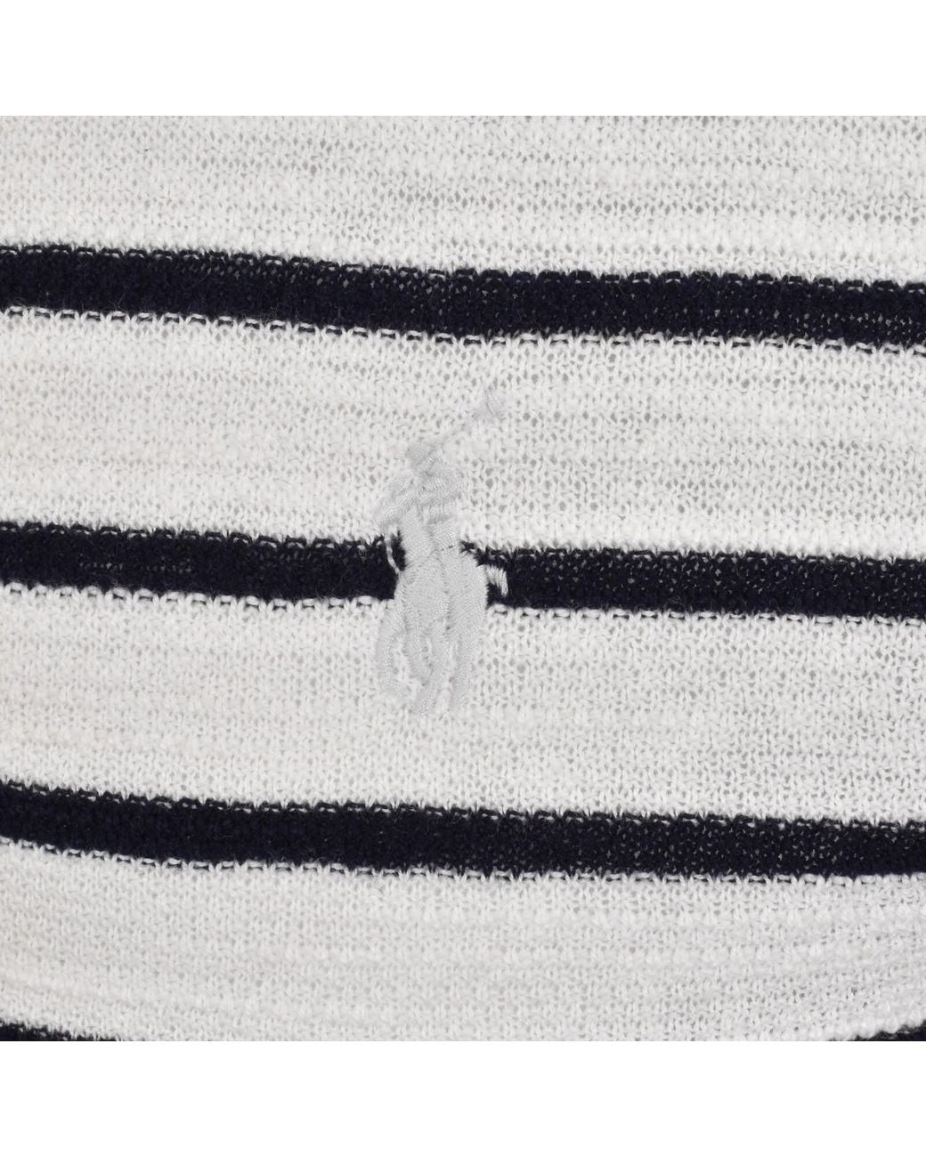 Ralph Lauren Gray Stripe Knit Polo T Shirt for men
