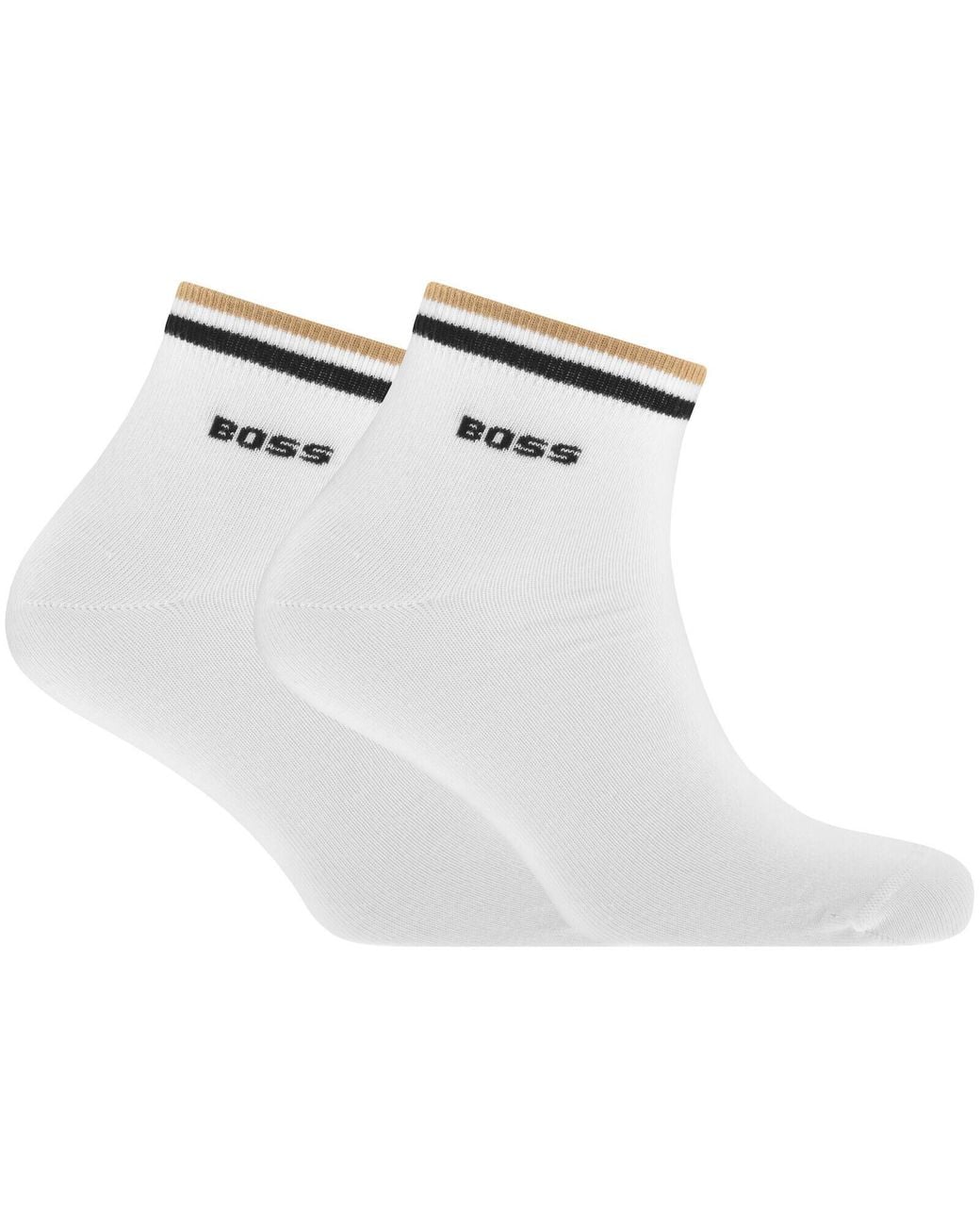 BOSS BUSINESS White Boss 2 Pack Ankle Socks for men